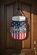 America Mason Jar Door Hanger